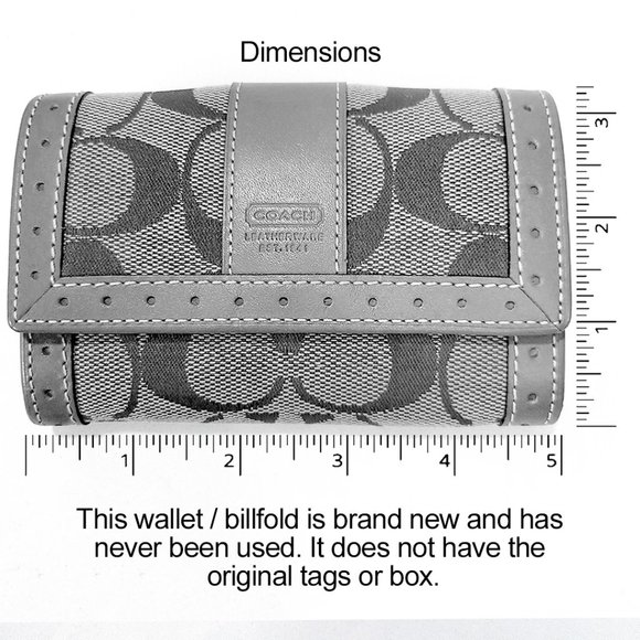 Coach Vintage Leather & Canvas Wallet with Key Chain - Picture 11 of 11